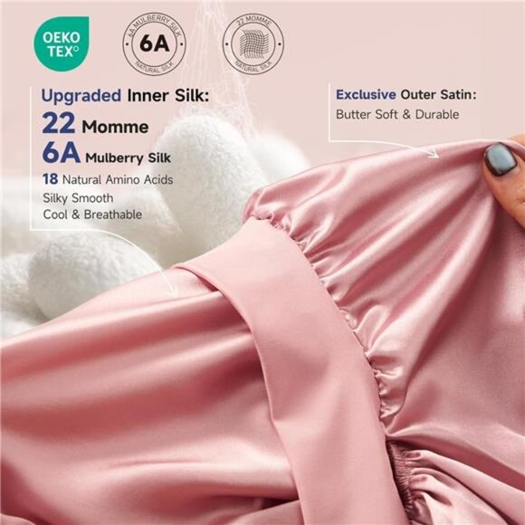 Momme Mulberry Silk Bonnet for Sleeping Women, Untangled Hair Care main image 6
